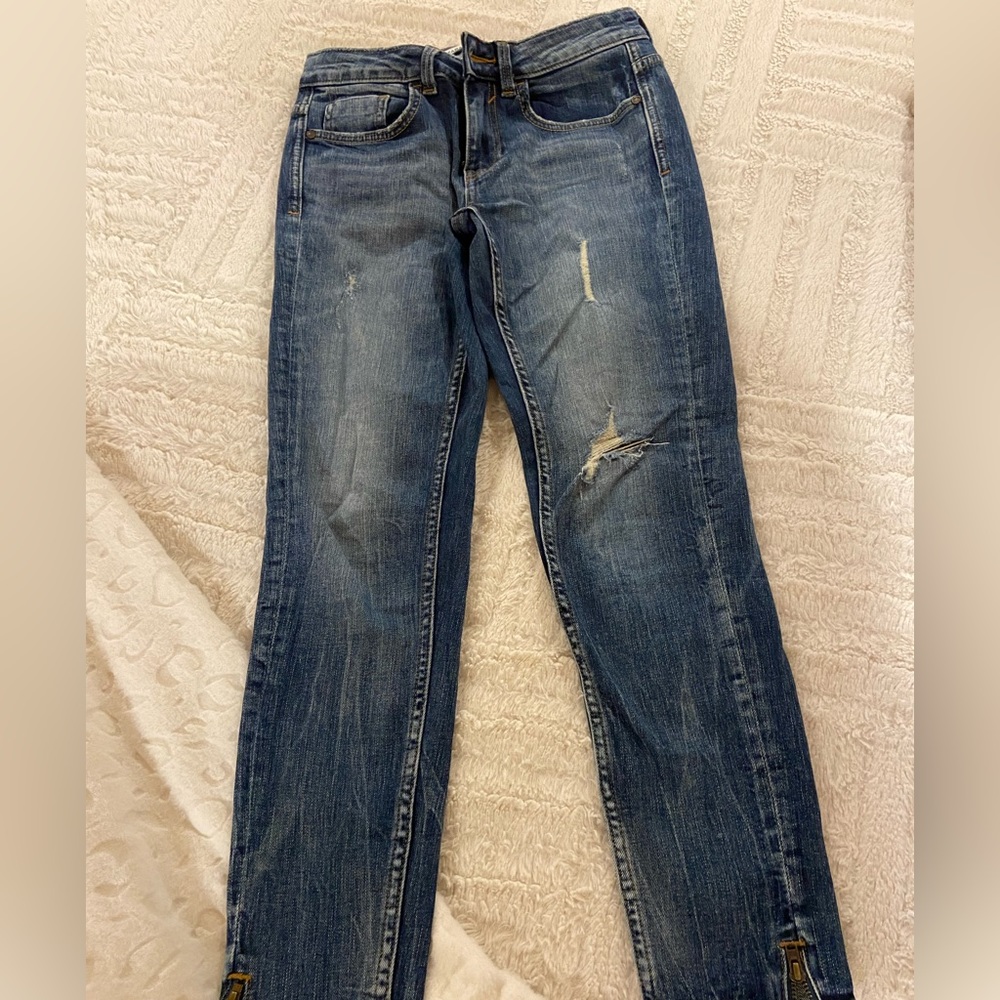 Zara mid/low rise skinny ankle jeans